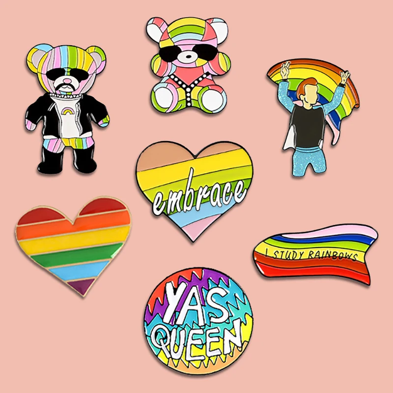 Брошь для лгбт-медведя Rainbow Love мужская брошь в виде солнцезащитных очков с флагом