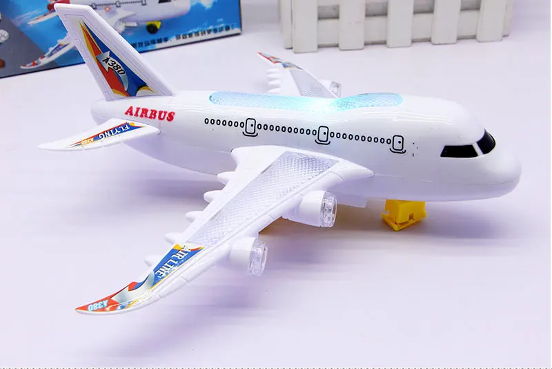 Электрический универсальный самолет A380 воздушный автобус музыкальный светильник детские развивающие игрушки стойло Лидер продаж
