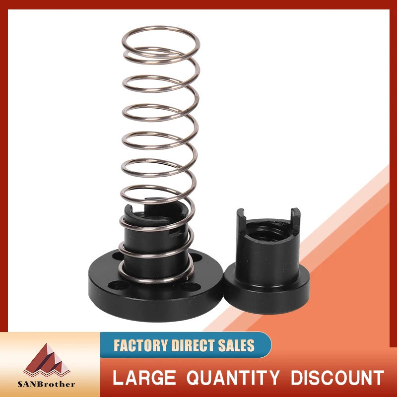 3D Printer T8 POM Anti Backlash Nuts For Lead 2mm / 4mm / 8mm Acme Threaded Rod Eliminate the gap Spring DIY CNC Accessories