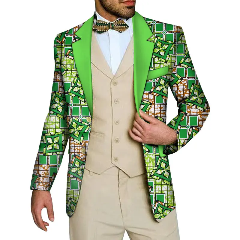 Мужской Блейзер Bazin Riche традиционная африканская одежда мужские топы с принтом 100%