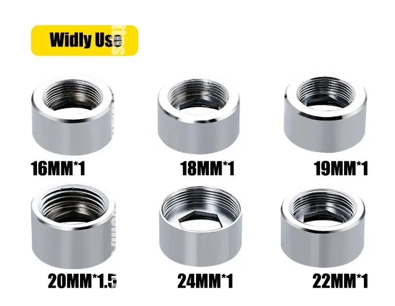 Description Picture 4 of itemFemale Thread 24mm Reducer 16 18 19 20 22 24 1/2''  Pressure Gauge Adapter Faucet Kitchen Bathroom Brass Water Tape Joint