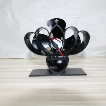 

Black Fireplace 4 Blade Thermal Heat Powered Pellet Stove Fan Oven Wood Burner Eco Fan Tools for Decorative Accessories Portal