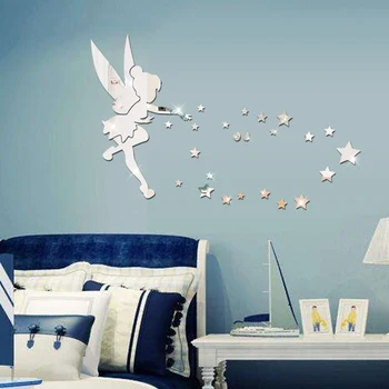 

Acrylic DIY Decorative Mirror Wall Stickers Angel Decorative Environmentally Friendly Bathroom Toilet Pattern 3D Mirror