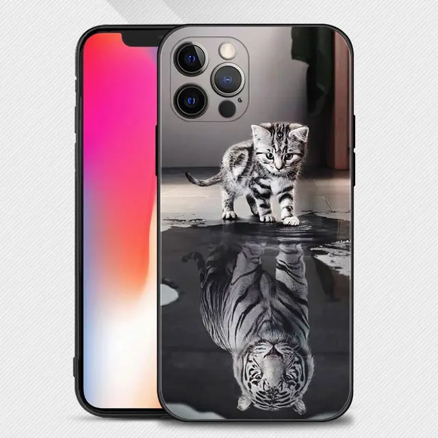 Case For Apple iPhone 13 12 11 Pro Max Mini XS Max XR X 7 8 Plus 6 6S SE 2020 Cover Shell Wolf Dog Cat Bird Lion Tiger Animal B10