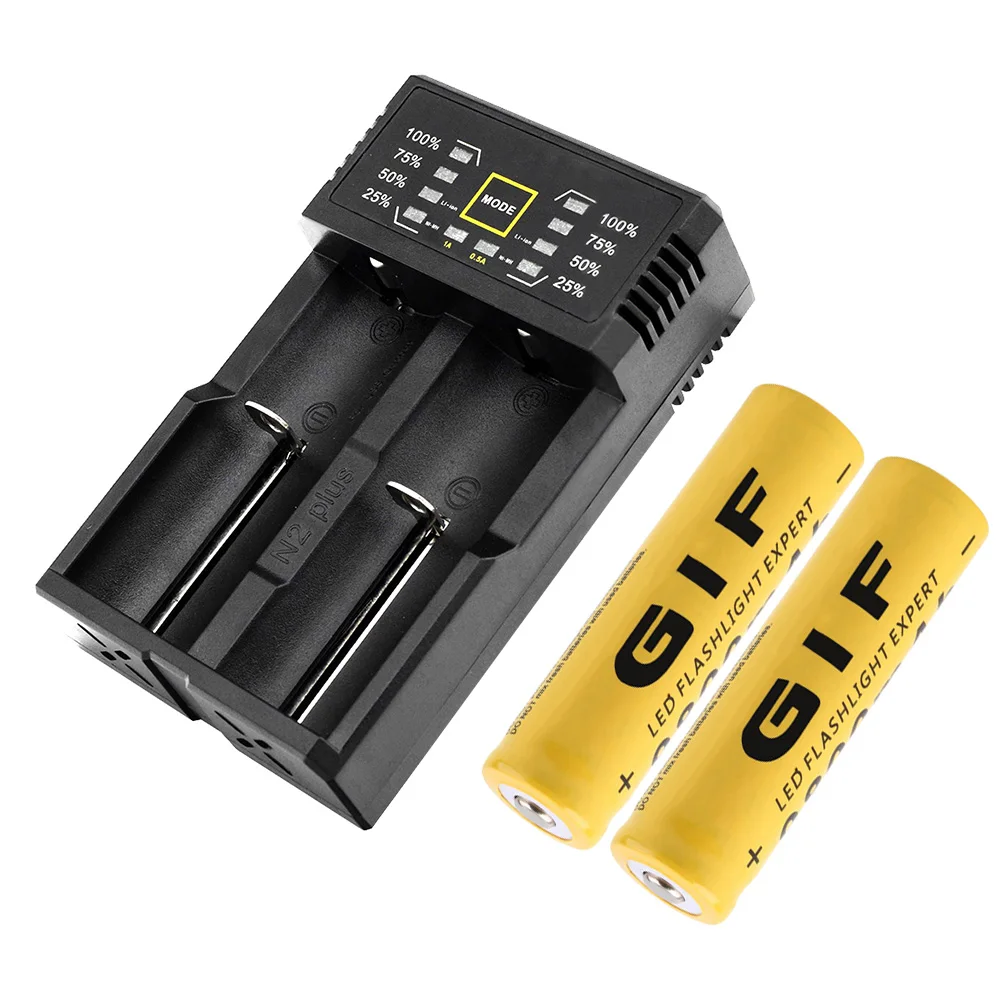 18650 аккумулятор 3 7 V 9800mAh 2 шт Новый перезаряжаемый Лев Батарея для светодиодной