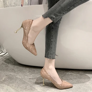 

New wild pointed 2020 spring and summer autumn thin heel sexy single shoes shallow mouth fashion wild Z528