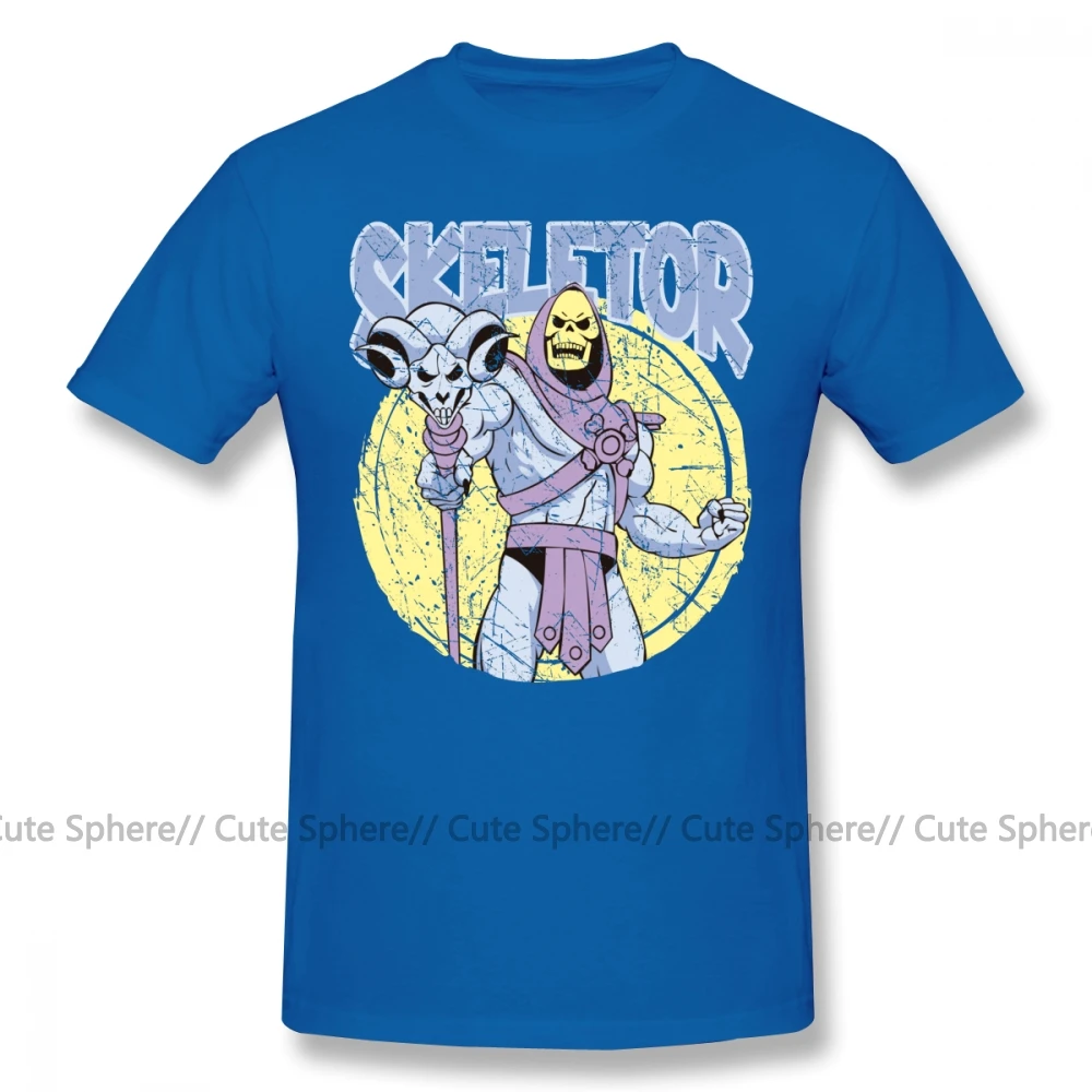 SKELETOR футболка забавная футболка с коротким рукавом Футболка с графическим принтом для мужчин 5x пляжная хлопковая футболка - Цвет: Blue