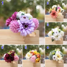 Гербера Гортензия Букет искусственная Цветочная подделка искусственная Гортензия цветок украшение дома свадебный стол MF999