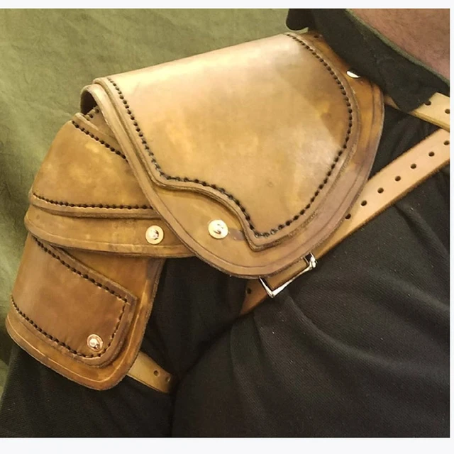 Armadura de cuero PU de caballero Retro Medieval para hombres