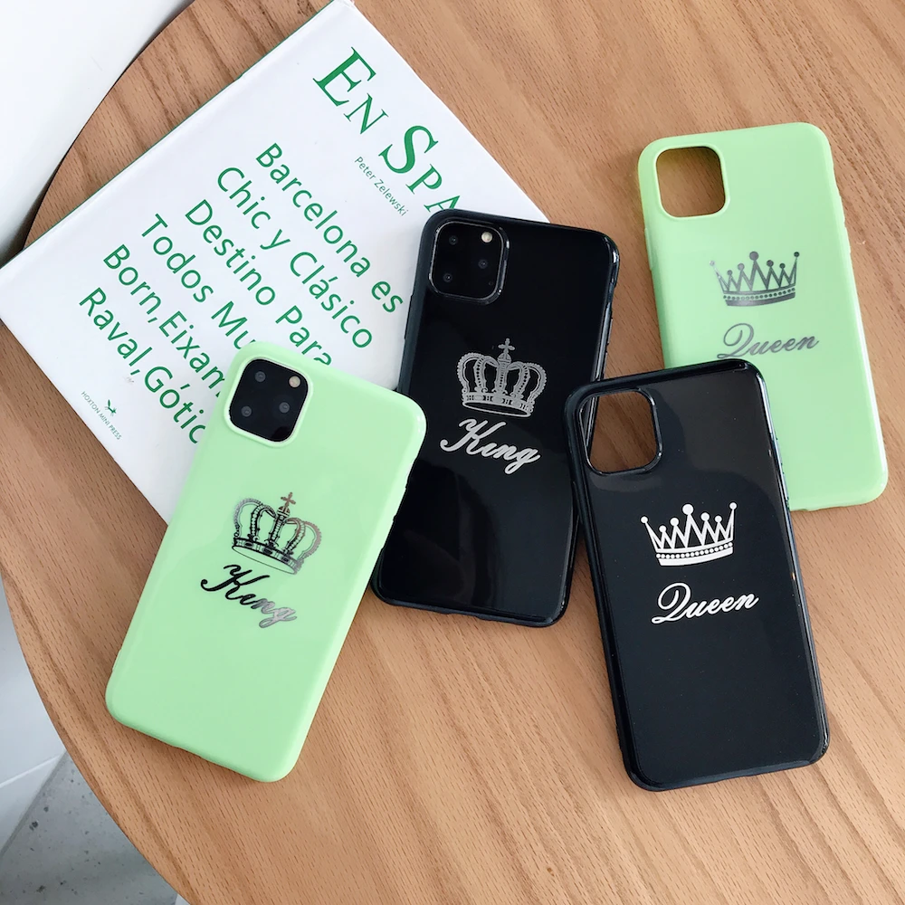 Новый мягкий чехол KING QUEEN Crown для iPhone X Xs XR XsMax 8Plus 8 7Plus 7 6 6s Plus 11Pro 11ProMax 11 телефона |