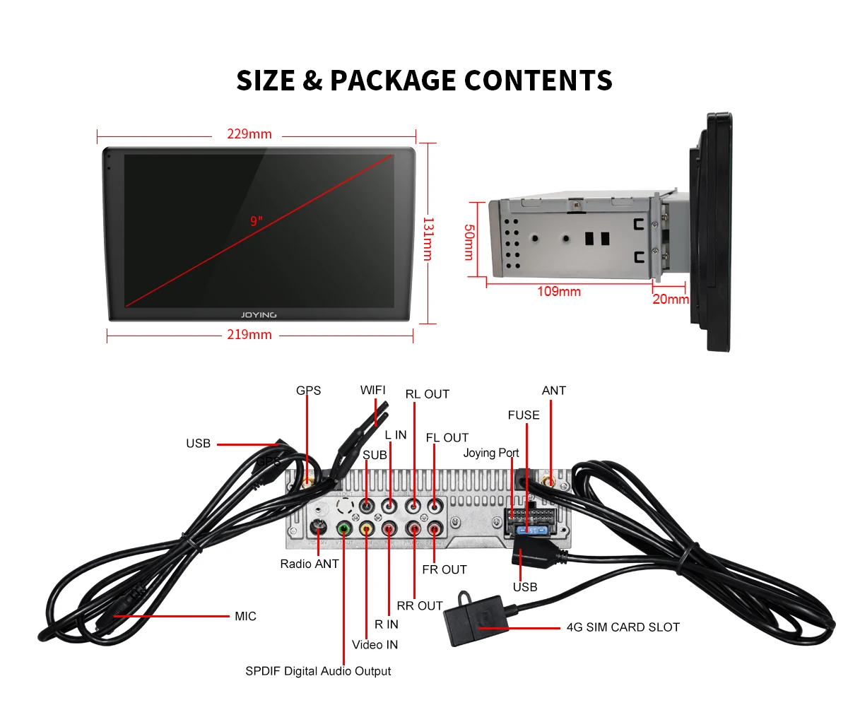 Excellent Android Car Multimedia Player Radio 9" IPS Touch Screen Single 1 Din 4G RAM 64G Rom Car Radio GPS Camera Androidauto Carplay 17
