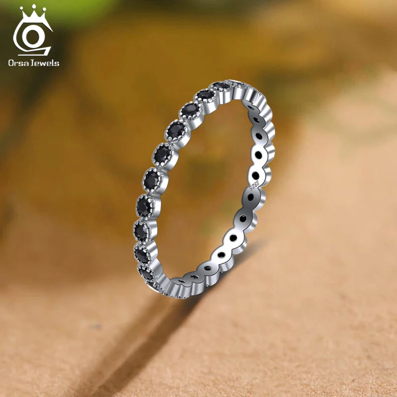 ORSA JEWELS цельное 925 пробы Серебряное кольцо полностью покрытое цирконием женские