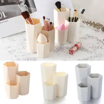 

Durable Storage Box 3 Lattices Makeup Brush Cosmetic Polish Holder Nail Beauty Organizer Eggs Table Z3A5