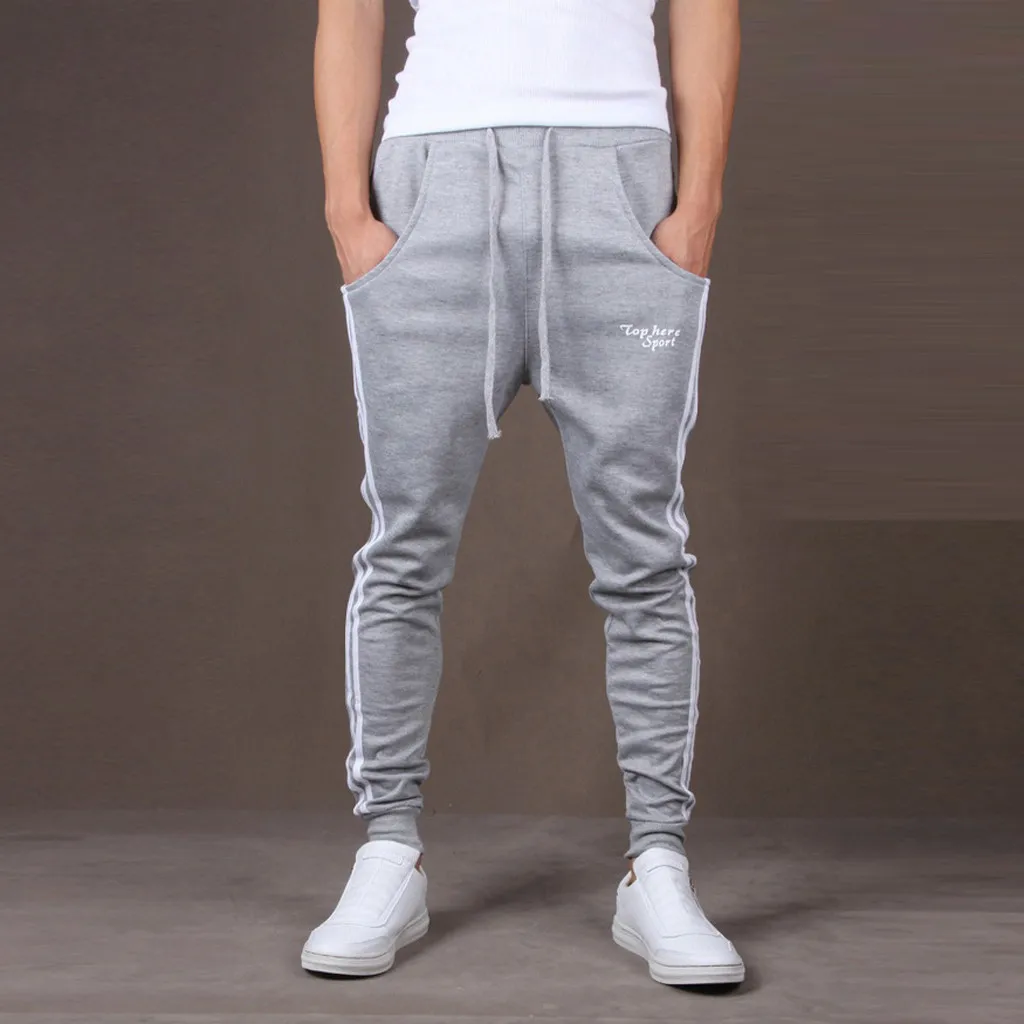 2019 Men Joggers Splicing Print Male Trousers Overalls Casual Pants Sweatpants Jogger Elastic Sports GYMS Fitness Workout | Мужская