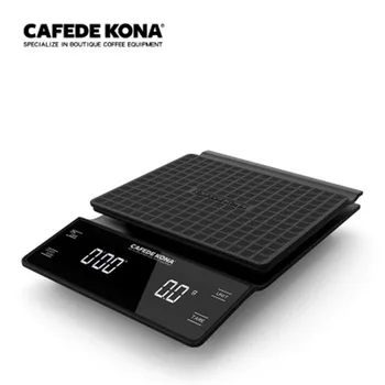 

CAFEDE KONA Scale with Timer 3KG/0.1g Waterproof Electroni Coffee Scale Precision Drip Coffee Scale LED Smart Kitchen Scale