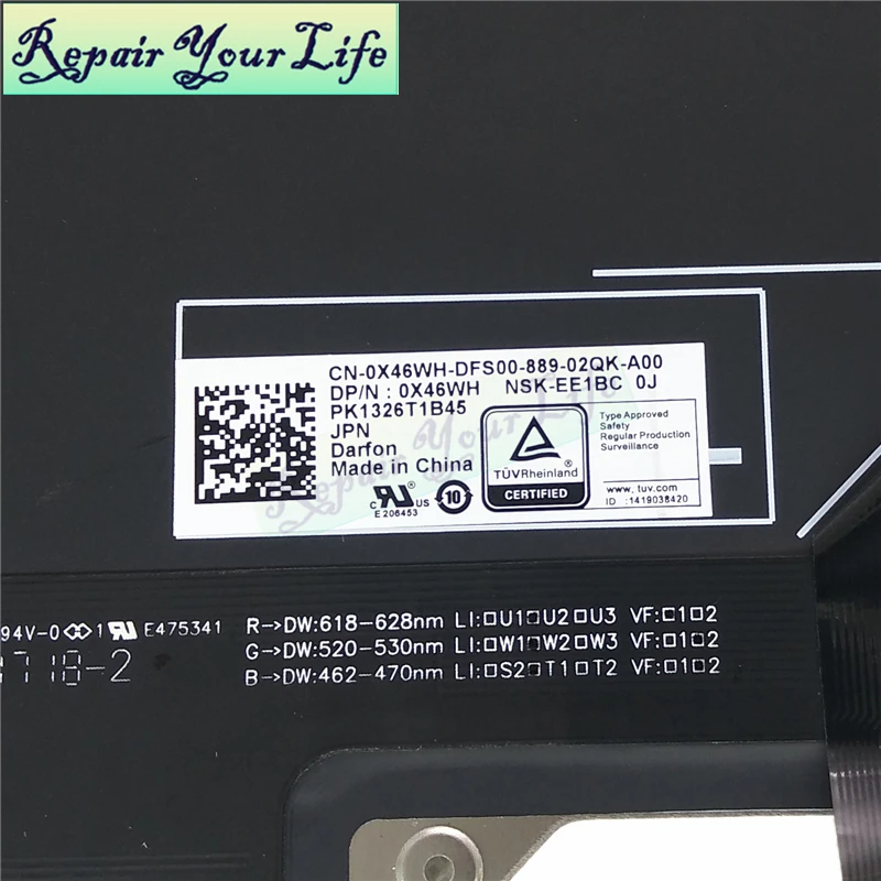 Клавиатура для ноутбука Dell Alienware 17 M17 R4 R5 P31E JP Японский черный NSK-EE1BC CN-0X46WH DFS00 PK1326T1B45 аксессуары с подсветкой