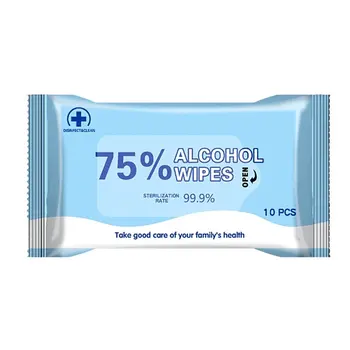 

75% Alcohol Disinfection Wipes Without Irritating Or Drying Your Skin Disinfection Cleaning 10 Pcs / Bag