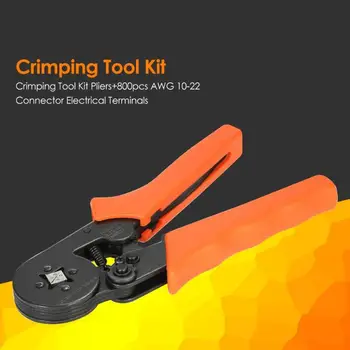 

Crimping Tool Kit Pliers 800pcs AWG 10-22 Wire Connector Delicate Electrical Terminals Necessary Household Crimping Supplies