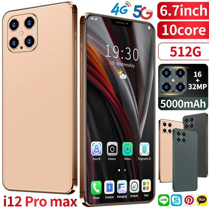 I12 Pro Max Mobile Phone 6.7 inch 8GB RAM 256GB