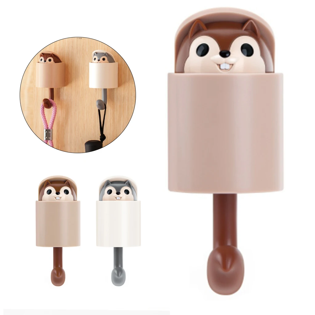

Adhesive Wall Hook Outstretch Squirrel Coat Wall Hanger Key Holder Bedroom Bathroom Kitchen Hooks For Hanging Home Decoration