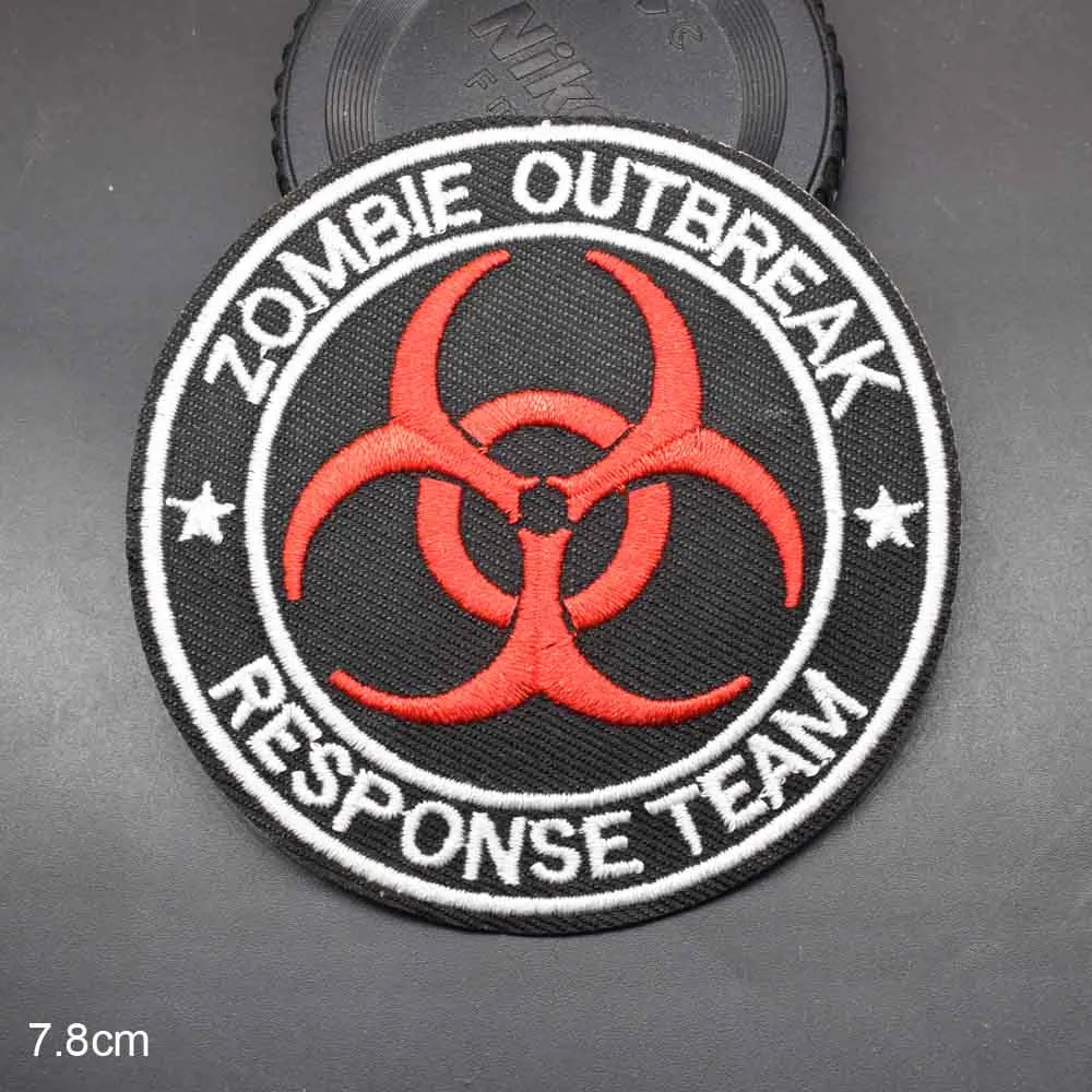 Zombie Outbreak Eisen auf besticktem Stoff Patch für Mann Junge Rucksack Pack Jacke Kleidung Kleid