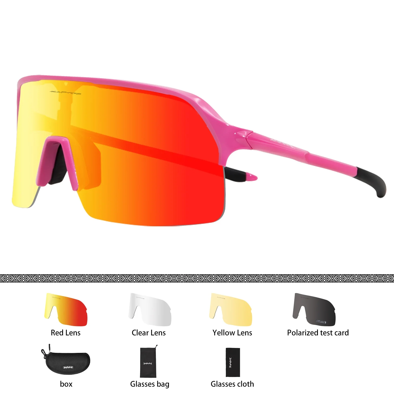 Polarised Cycling Glasses With 4 Interchangeable Lenses Sport_voghion.com