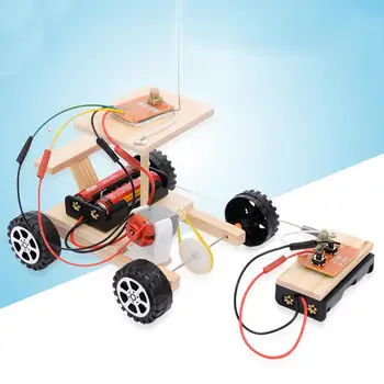 

DIY Wireless Remote Control Racing Model Kit Wood Kids Physical Science Experiments Toy