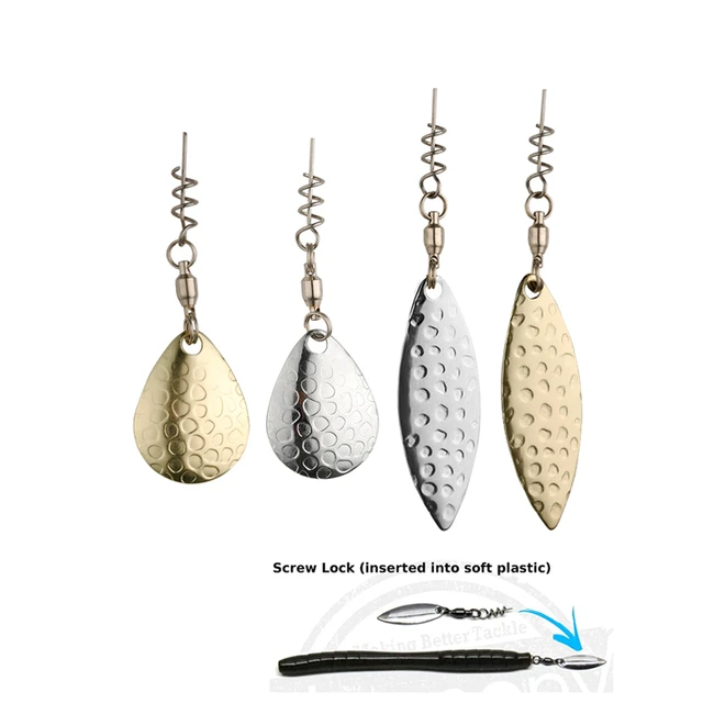 TEUKIM 2pcs Fishing Spoons Blades DIY Spinner Lures Fishing Spoon Rig Lure  Making Kit Colorado Blades