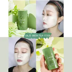 Green Tea Cleansing Mask Purifying Clay Skincare Stick Masks Oil Control Acne Treatment Blackhead Remove Pores Green Mask Stick
