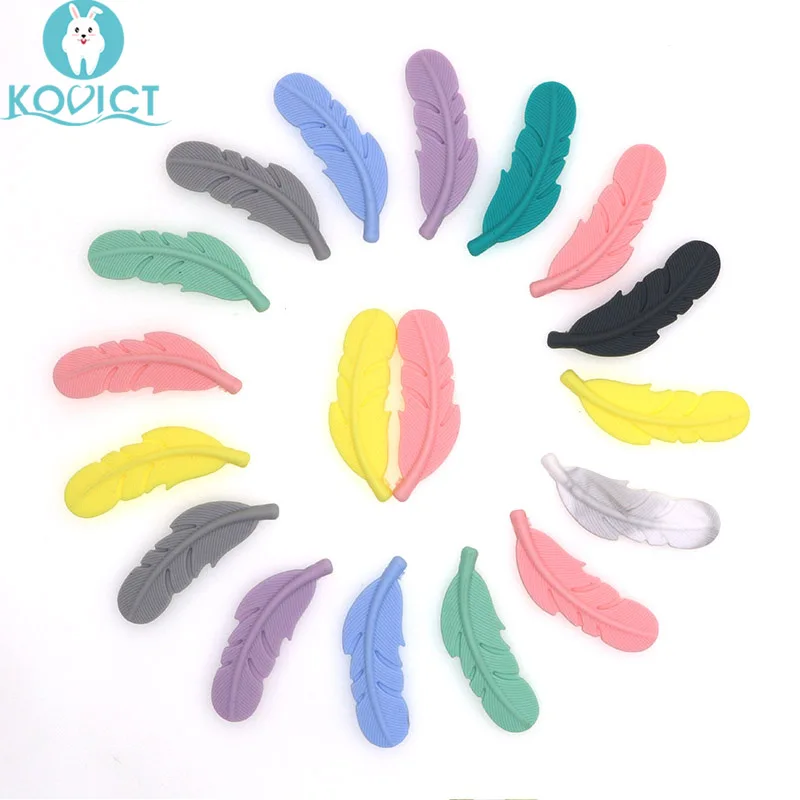 Best Seller Silicone Feather Beads Teething-Toys Handmade-Accessories Newborn Gift Kovict Baby Infant mlKloAArL
