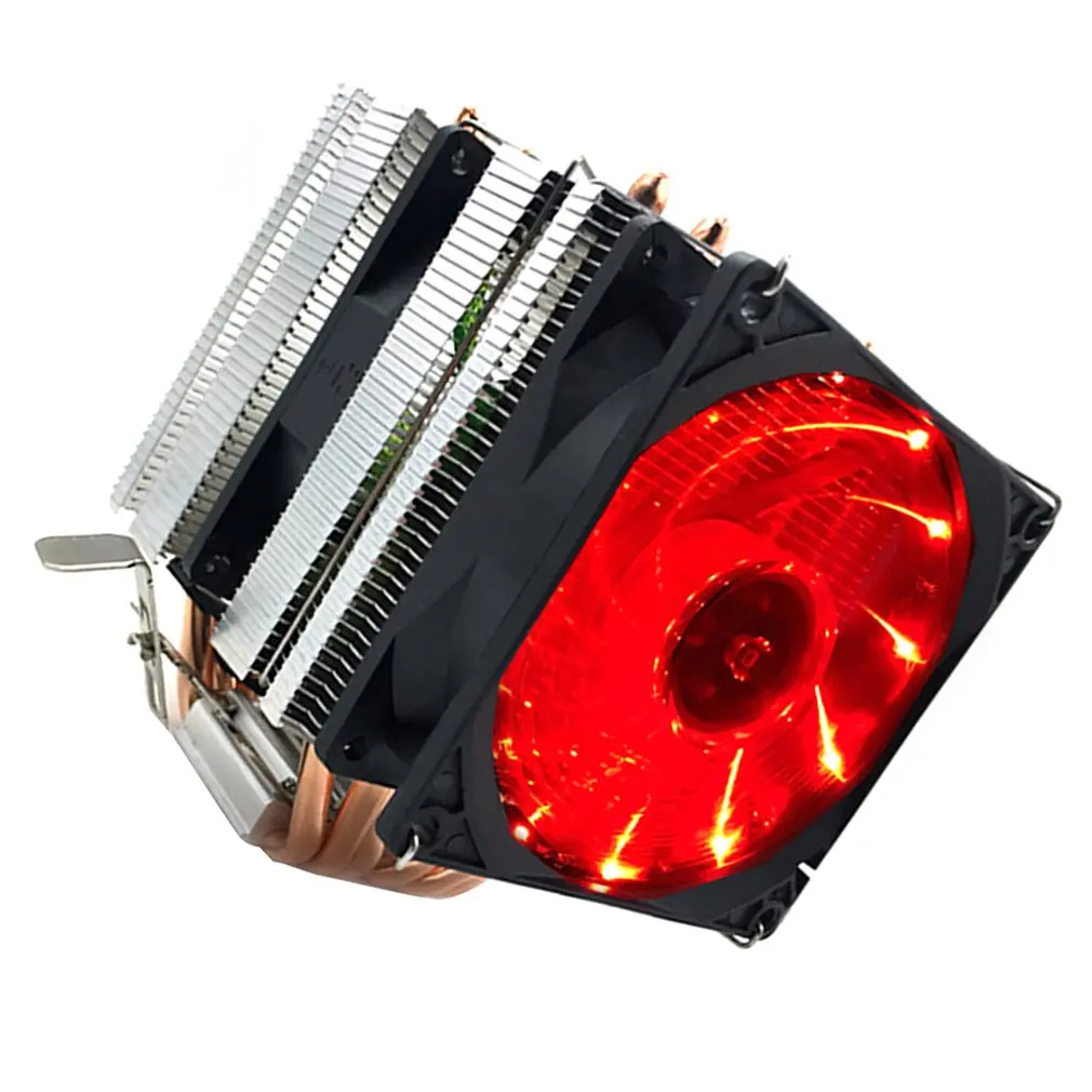 AVC Чистая медь 6 тепловая трубка 3 pin процессор теплоотвод AMD 1155 1156 настольный компьютер процессор вентилятор кулер теплоотвод один или двойной ветер