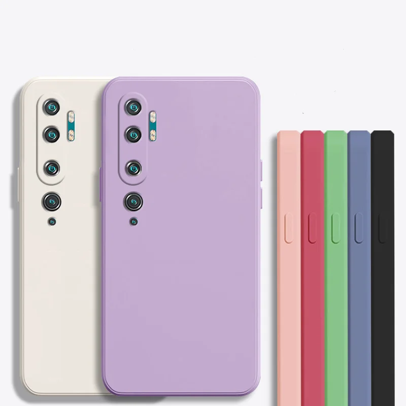 Силиконовый чехол для Xiaomi Mi 6 8 9 10 11 Lite A2 A3 9T 10T Mix 2 2s Poco F3 F2 Pro с квадратной рамкой