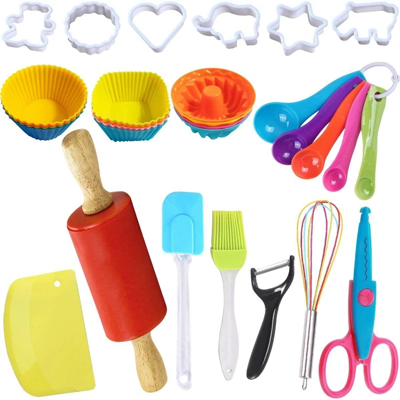 31Pcs Kids Pretend Chef Simulation Kitchen Cooking And Baking Kits Dress Up Role Play Toys Set For Little Girls Gift | Игрушки и хобби