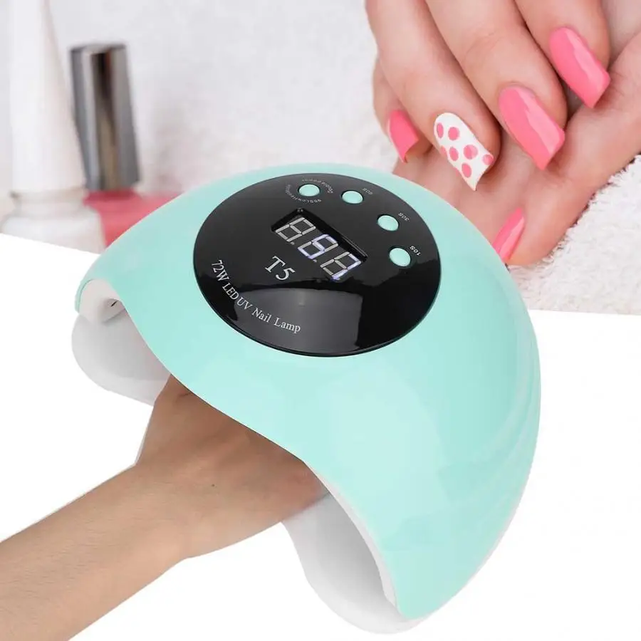 Lamp For Nails 72W Intelligent LED UV Gel Nail Polish Dryer Lamp