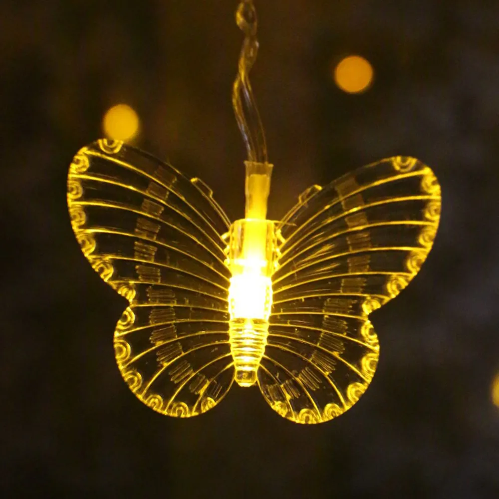 20# Led Butterfly String Light Butterfly Curtain Light Wedding Party Garden Decor Light String Chains Christmas Decorative Bulbs