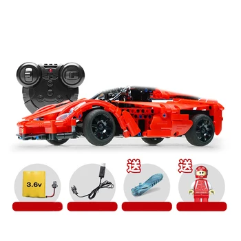 

380pcs Building Blocks Bricks Technic Series Racing RC Car Red Storm Model Remote Control Sports Cars Toy For Boy Christmas Gift