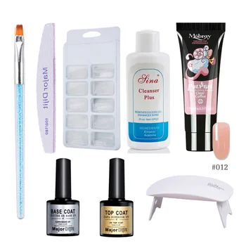 

DIY Nail Art Building Kit Nail Extension Poly Gel Base&Top Coat Nail UV Lamp Manicure Nail File Cleanser Nail Therapy Pen