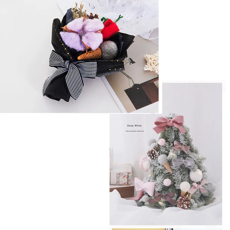 6 шт./партия 3 см фетровый орнамент украшение для дома шерсть войлок мороженое