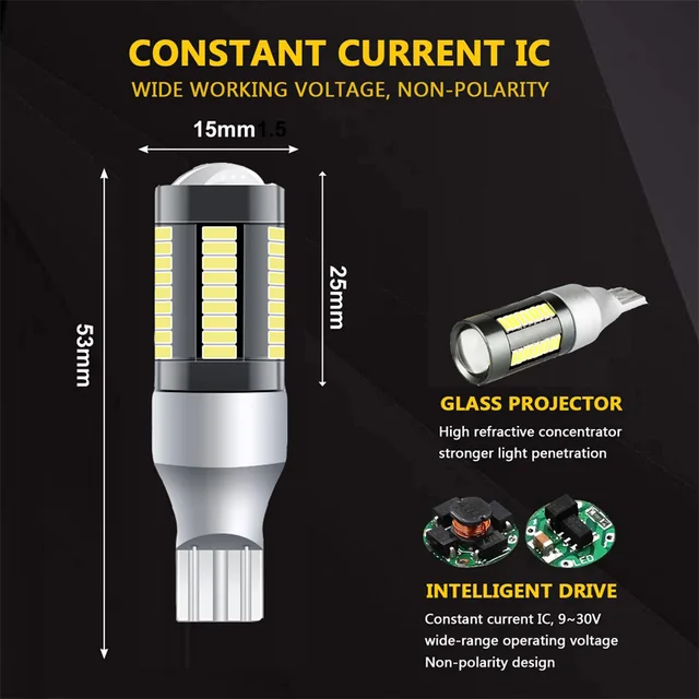 2Pcs For Honda Civic 2018 2019 2020 2021 2022 Sedan Coupe Hatchback LED Backup Reversing light Bulb Canbus - - Racext 3