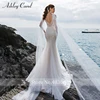 Ashley Carol Vintage Mermaid Wedding Dress Deep V-neckline Spaghetti Straps Elegant Abiye Bride Gown Vestido De Noiva Customized ► Photo 2/6