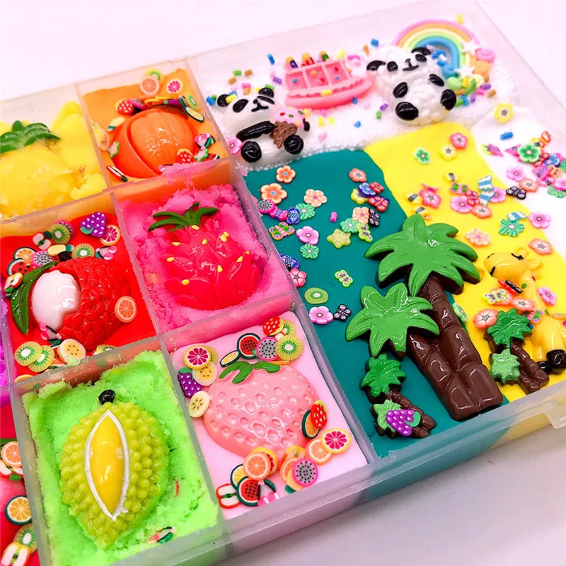 slime additives Cute Stretchy Individuality Charm Elasticity Slime Kids Relief Stress Toys Gift juguetes #3N06 (10)