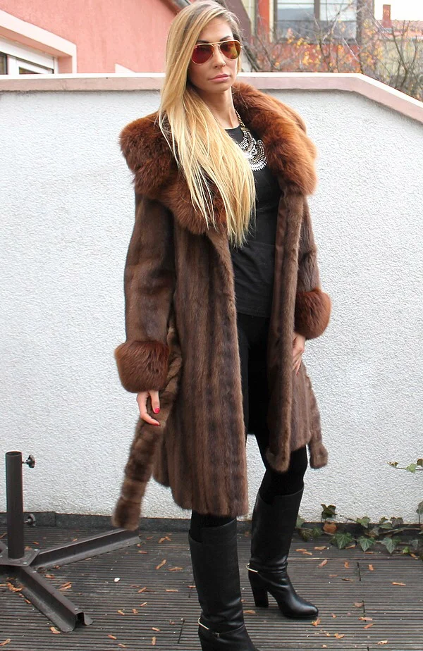 Новинка, шубы из натурального меха норки для женщин, шубы из натурального меха норки, верхняя одежда с натуральным мехом лисы, женская теплая зимняя куртка