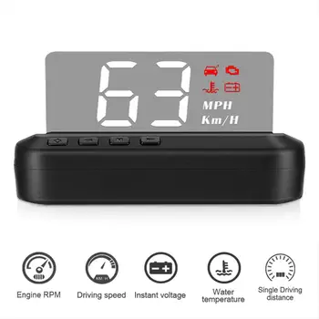 

Universal Car HUD Display OBD2 HD Image MPH Engine Overspeed Warning System Projector Windshield Auto Electronic Voltage Alarm
