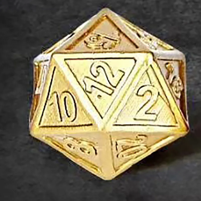 gold color 1 шт. золото/цвет пистолета смешной кирзит металлические кости Стандартный 24 сторонний децидер настольная игра Acessorios - Цвет: gold color
