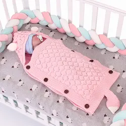 2019 детский спальный мешок для новорожденных, одеяло, вязанное крючком, Зимний Теплый Пеленальный спальный мешок для прогулочной детской