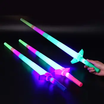 

4 Section Extendable LED Glow Sword Kids Toy Flashing Stick Concert Party Props Colorful Light Up Glowing gift for children