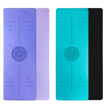 TPE Yoga Matte 6mm Für Anfänger Nicht-slip Matte Yoga Sport Übung Pad Mit Position Linie Für Hause fitness Gymnastik Pilates Matten 1