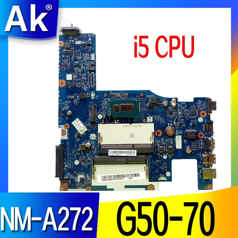 

ACLU1/ACLU2 NM-A272 laptop Motherboard for Lenovo G50-70 Z50-70 G50-70M motherboard i5 CPU Test motherboard original