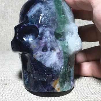 

Natural cranium fluorite quartz crystal Stones wedding home decoration chakras treatment Halloween DIY gift Reiki skulls