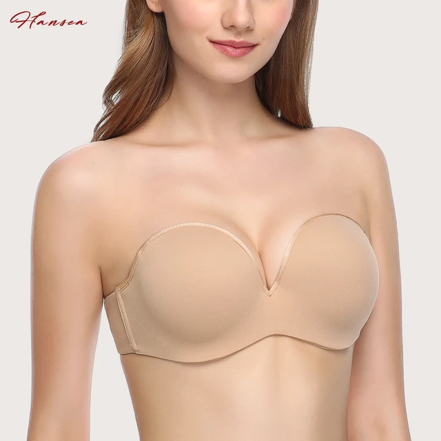 HANSCA Women's Deep Plunge Bra Cleavage Enhancer Low Cut Wireless